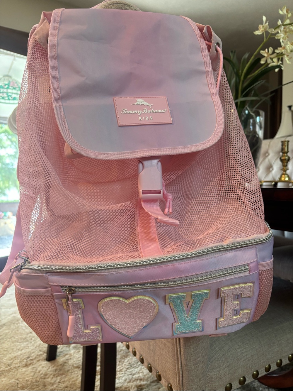 Kids Backpack/ Insulated Cooler Pink Mesh Beach Bag - TOMMY BAHAMA Book Bag NWOT